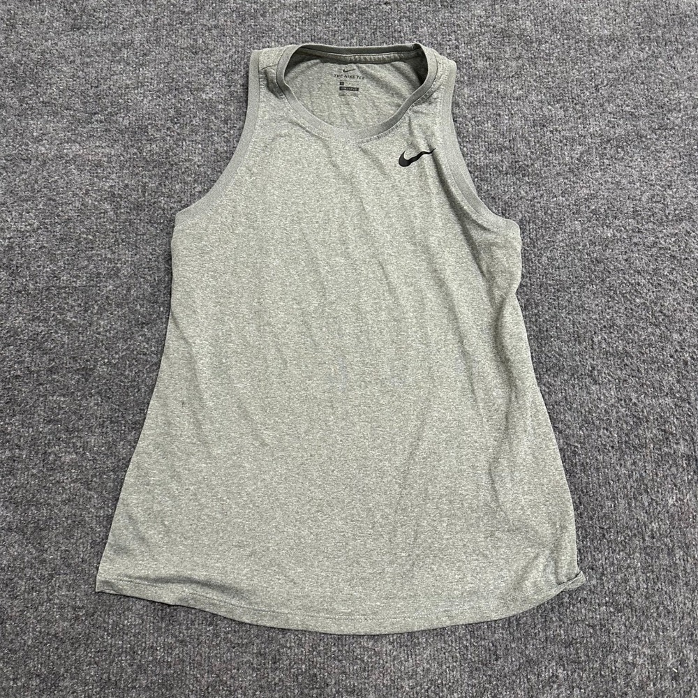 Nike Tank Top Womens Size S Gray Dri-Fit Sleeveless Racerback Athletic Gym Shirt